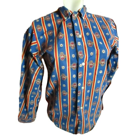 Small Vintage Women's 1970's Shirt groovy Prep School Striped Button-Up - Picture 2 of 5